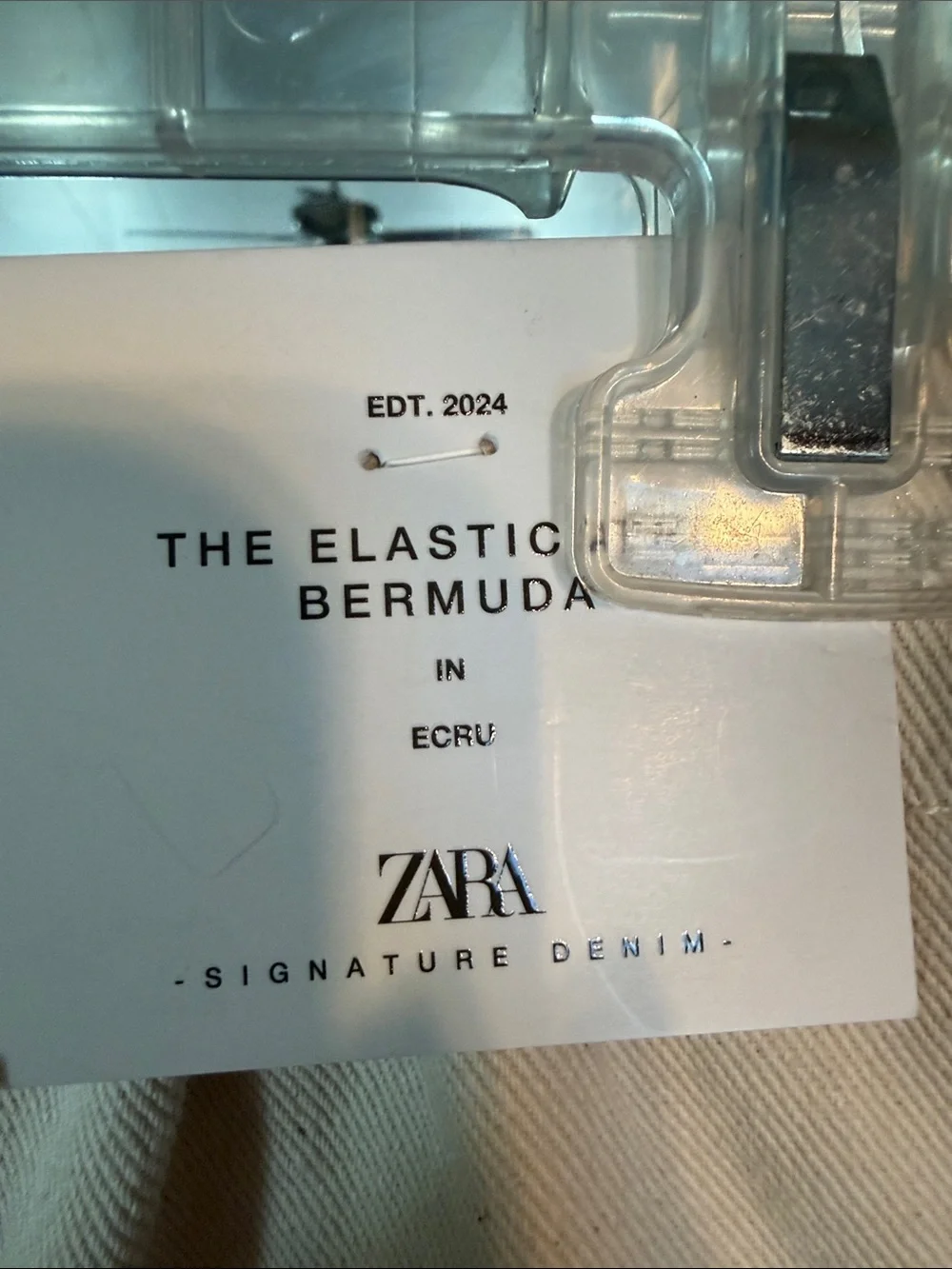 Zara The Elastic Bermuda Ecru Denim Shorts High Waist Wide Leg Women's M 28 NWT
